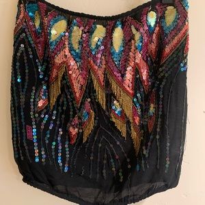 Neil Bieff / Arturo Herrera 100% Silk Sequin Tube Top